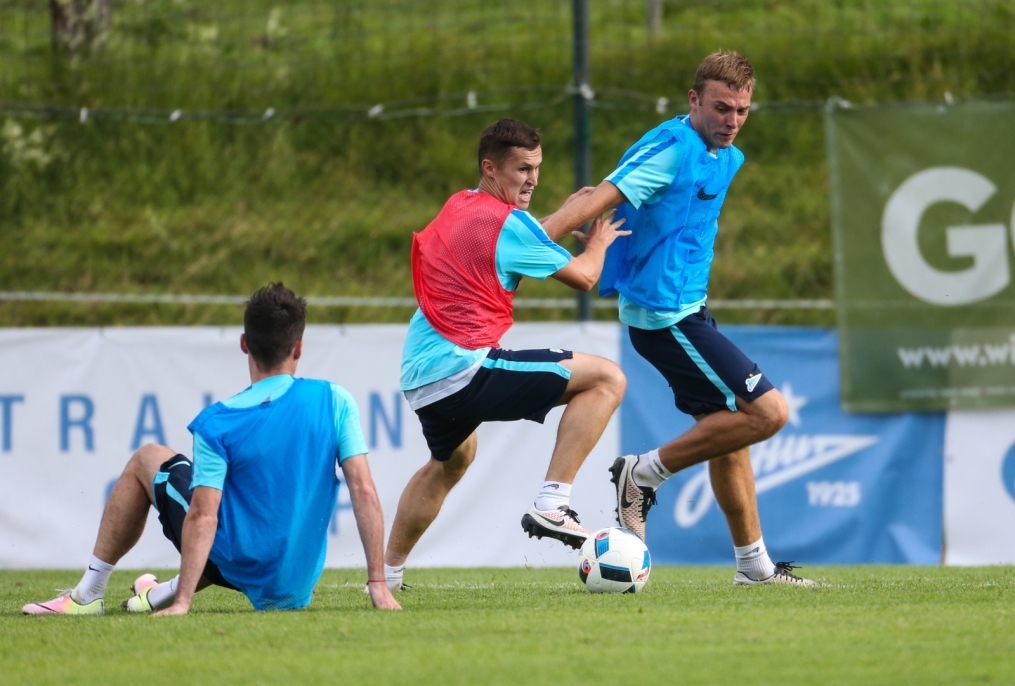 Газпром»-тренировочные сборы в Австрии: вечерняя тренировка 1 июля