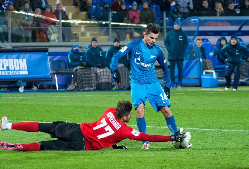 РОСГОССТРАХ-Чемпионат России 2016/17, 12 тур, «Зенит» — «Томь»