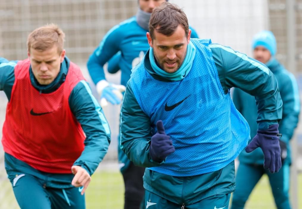 Тренировка «Зенита» перед матчем с «Крыльями Советов»