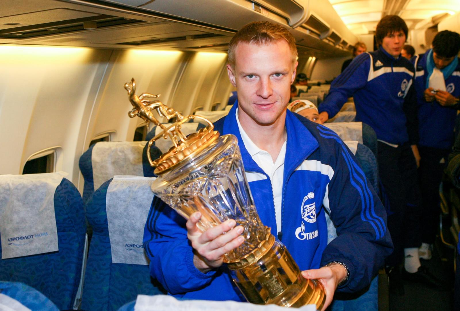 Празднование чемпионства «Зенита» в самолете.