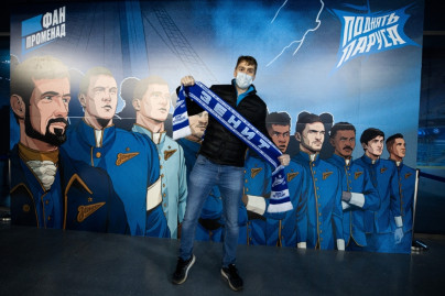 Фан-променад на матче Лиги Чемпионов УЕФА 2020/21, «Зенит» — «Брюгге»