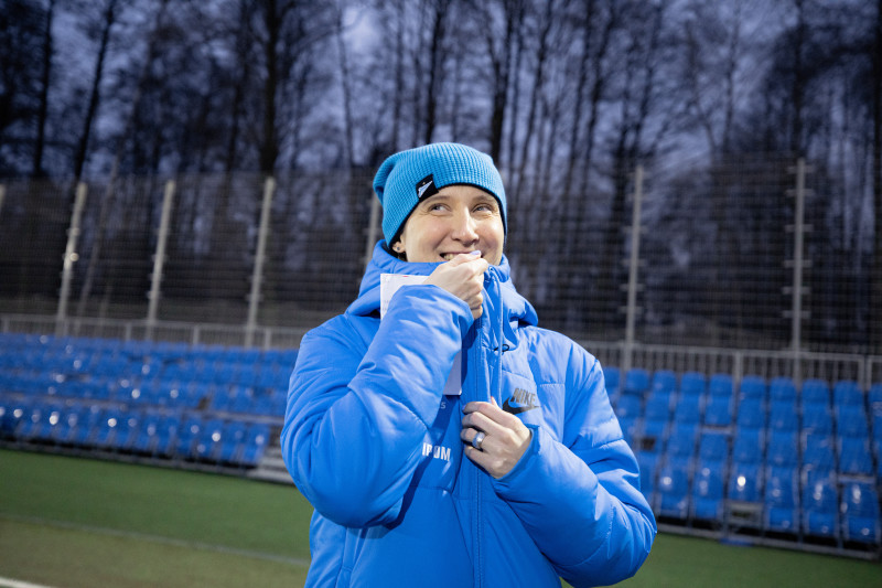 Тренировка женской команды перед матчем с «Енисеем»