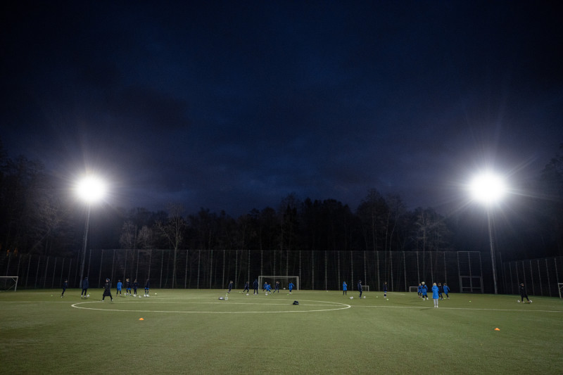 Тренировка женской команды перед матчем с «Енисеем»