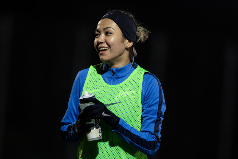 Тренировка женской команды перед матчем с «Енисеем»