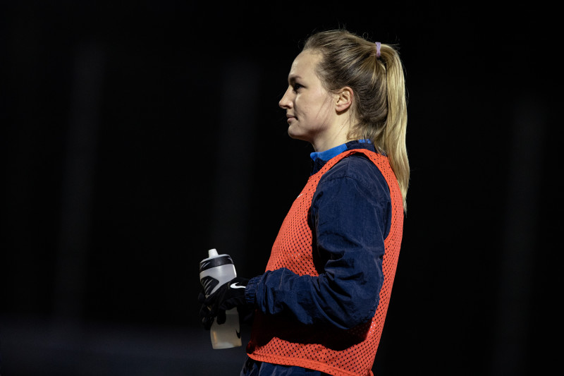 Тренировка женской команды перед матчем с «Енисеем»