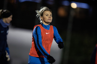 Тренировка женской команды перед матчем с «Енисеем»