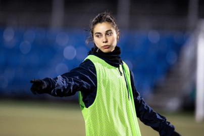 Тренировка женской команды перед матчем с «Енисеем»