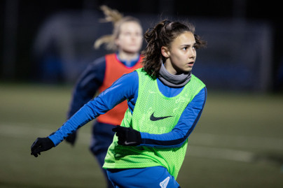 Тренировка женской команды перед матчем с «Енисеем»