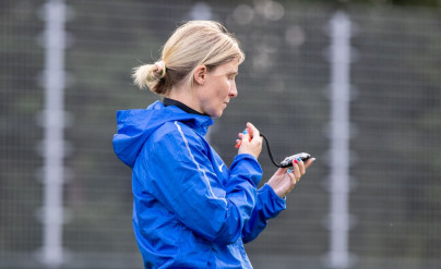Training of the female football team Zenit in Specific Park