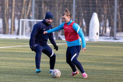Тренировка женской команды «Зенит» перед матчем с ЦСКА