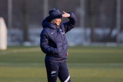 Training of the women's team Zenit before the match with CSKA