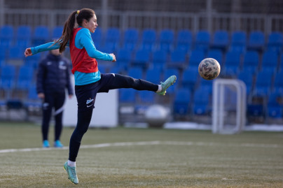 Training of the women's team Zenit before the match with CSKA