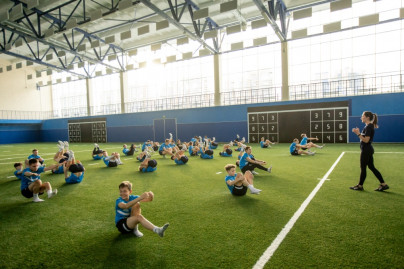 Тренировка по йоге в «Газпром»-Академии