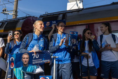 Встреча на Московском вокзале женской команды «Зенит»-победителей в Суперкубке России 2023