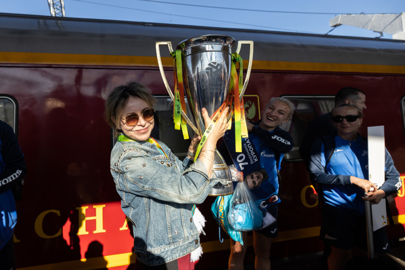 Встреча на Московском вокзале женской команды «Зенит»-победителей в Суперкубке России 2023