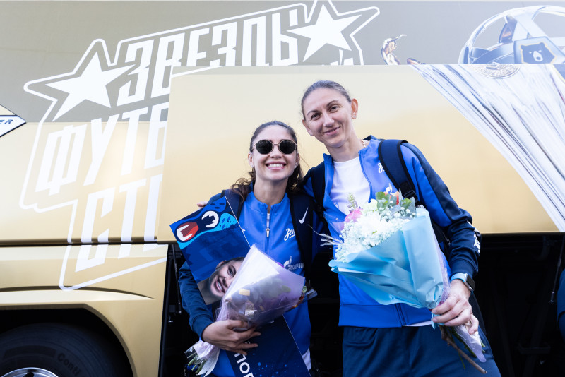 Встреча на Московском вокзале женской команды «Зенит»-победителей в Суперкубке России 2023