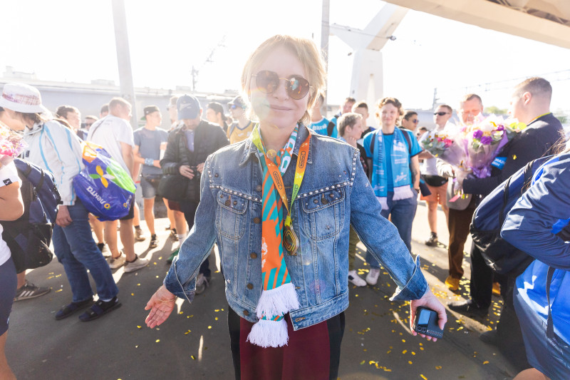 Встреча на Московском вокзале женской команды «Зенит»-победителей в Суперкубке России 2023