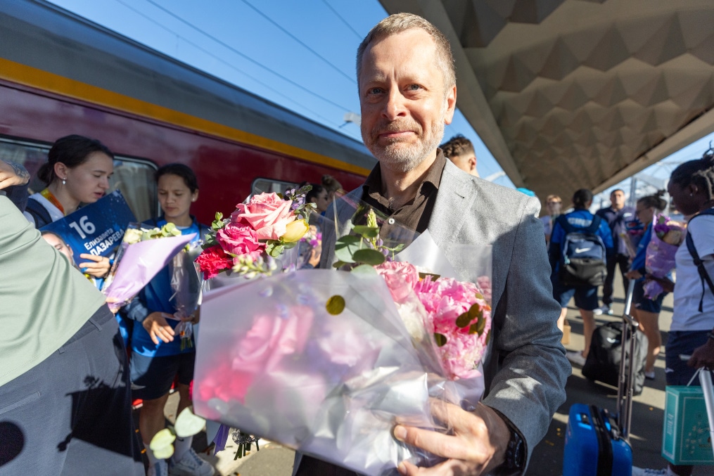 Встреча на Московском вокзале женской команды «Зенит»-победителей в Суперкубке России 2023