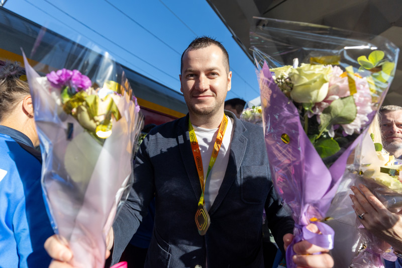 Встреча на Московском вокзале женской команды «Зенит»-победителей в Суперкубке России 2023