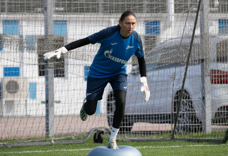 Тренировка женской команды «Зенит» перед матчем c «Рубином»