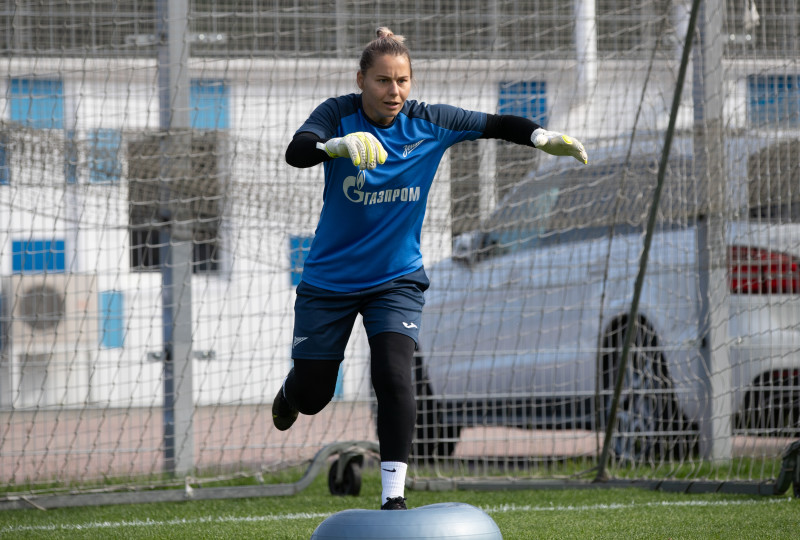 Тренировка женской команды «Зенит» перед матчем c «Рубином»