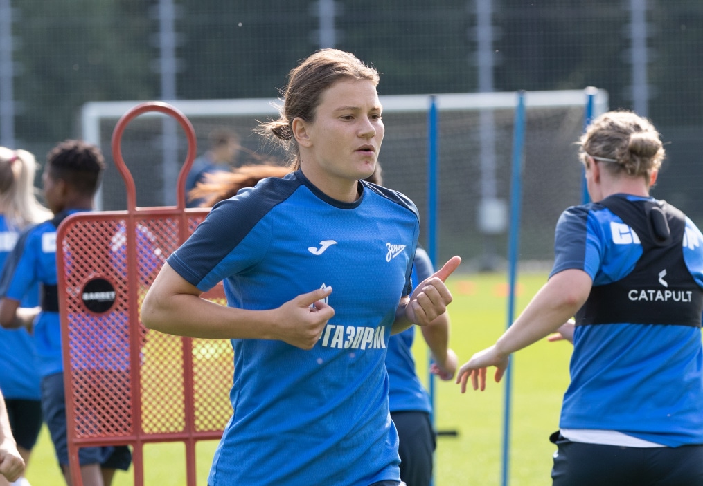 Тренировка женской команды «Зенит» перед матчем c «Рубином»