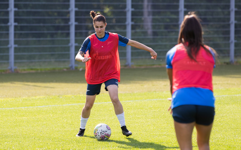 Тренировка женской команды «Зенит» перед матчем c «Рубином»