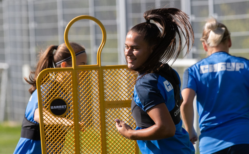 Тренировка женской команды «Зенит» перед матчем 1/8 финала Кубка России с «Рязанью»