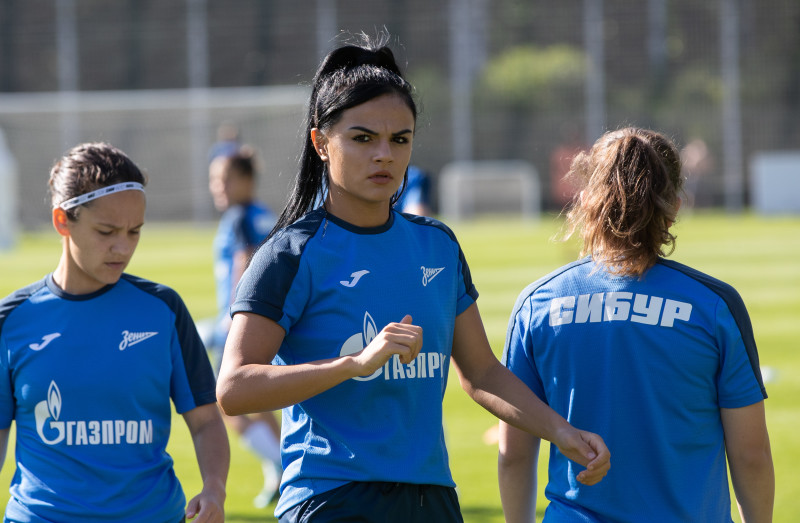 Тренировка женской команды «Зенит» перед матчем 1/8 финала Кубка России с «Рязанью»