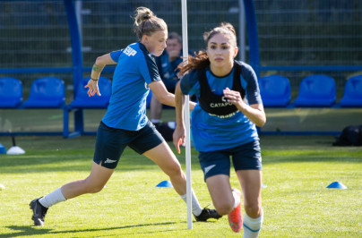 Тренировка женской команды «Зенит» перед матчем 1/8 финала Кубка России с «Рязанью»