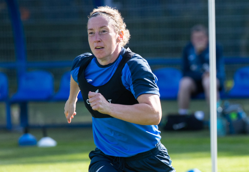 Тренировка женской команды «Зенит» перед матчем 1/8 финала Кубка России с «Рязанью»