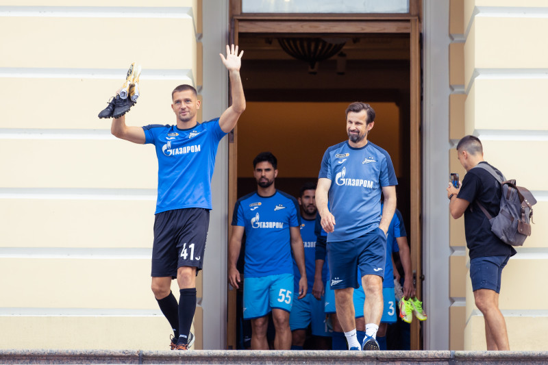 Открытая тренировка «Зенита» в Михайловском саду