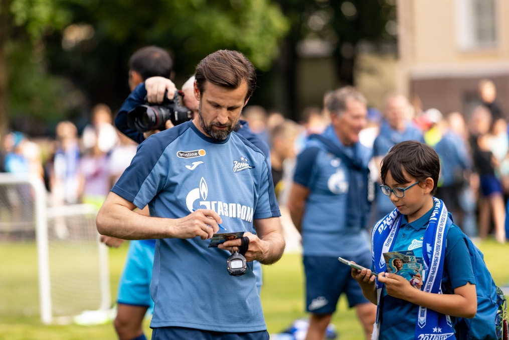 Открытая тренировка «Зенита» в Михайловском саду