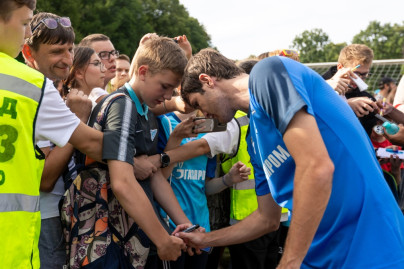 Открытая тренировка «Зенита» в Михайловском саду