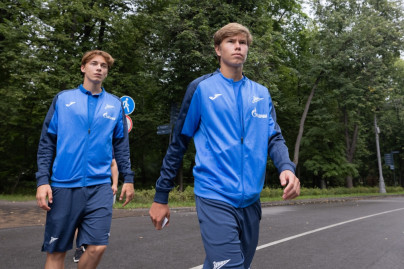 Прогулка молодежной команды «Зенит» перед матчем со «Спартаком»-м