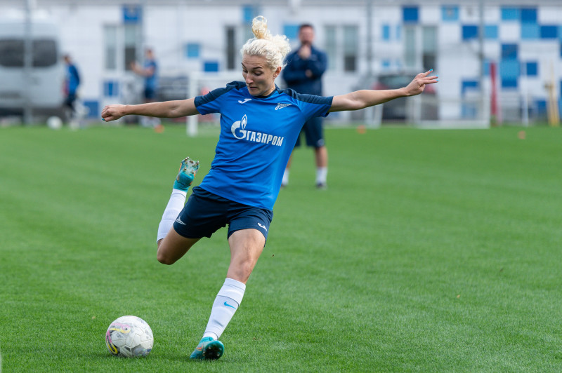 Тренировка женской команды «Зенит» перед матчем с «Динамо»