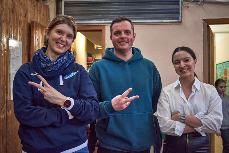 Мастер-класс футболистов молодежной команды«Зенит» в школе 69