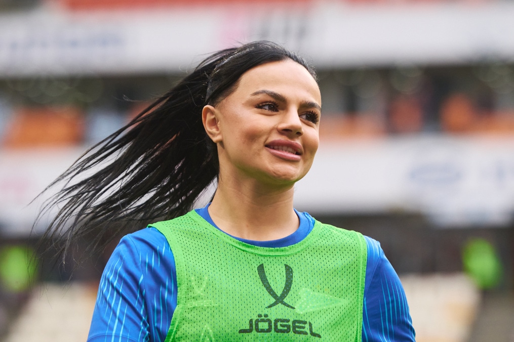 Разминка женской футбольной команды «Зенит» перед финалом Кубка России 2025