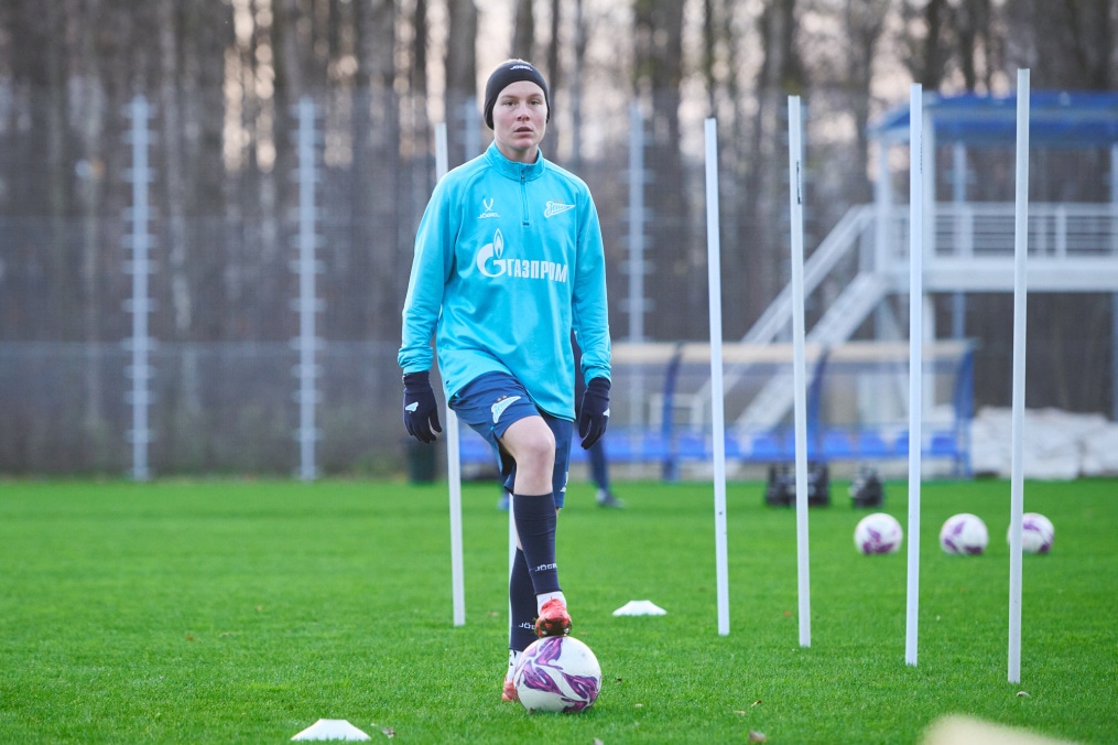 Тренировка женской команды «Зенит» перед матчем с ЦСКА