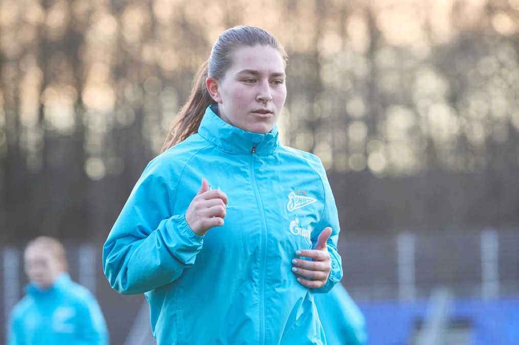 Тренировка женской команды «Зенит» перед матчем с ЦСКА