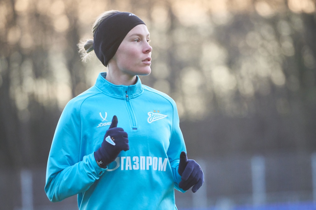 Тренировка женской команды «Зенит» перед матчем с ЦСКА