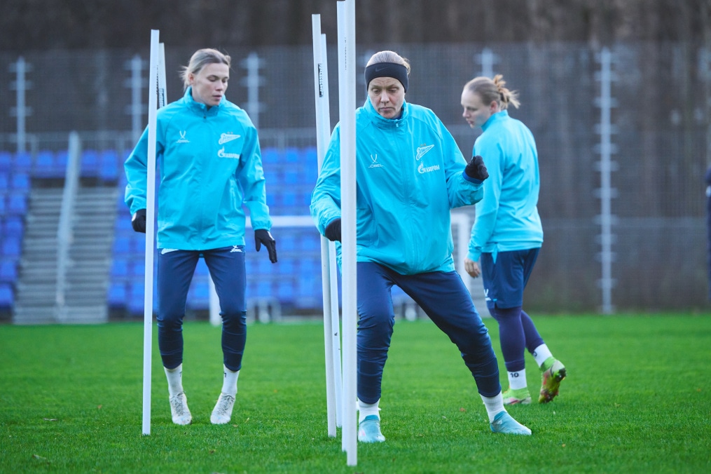 Тренировка женской команды «Зенит» перед матчем с ЦСКА