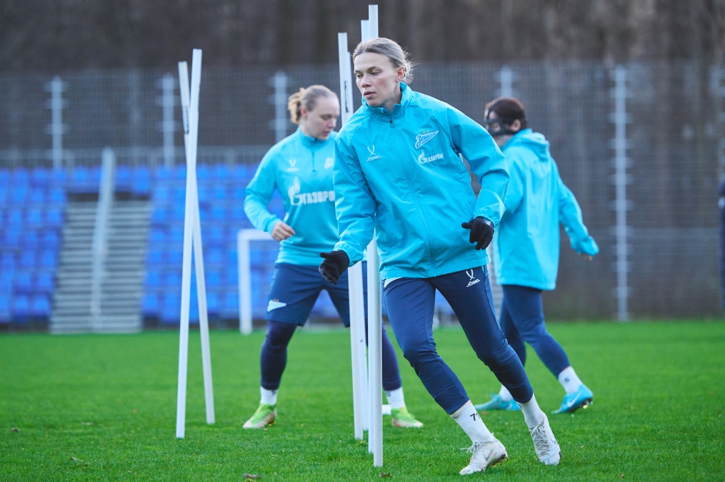 Тренировка женской команды «Зенит» перед матчем с ЦСКА