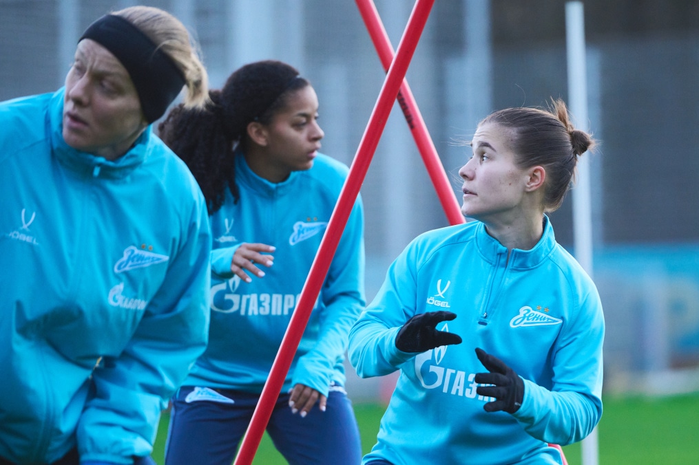 Тренировка женской команды «Зенит» перед матчем с ЦСКА
