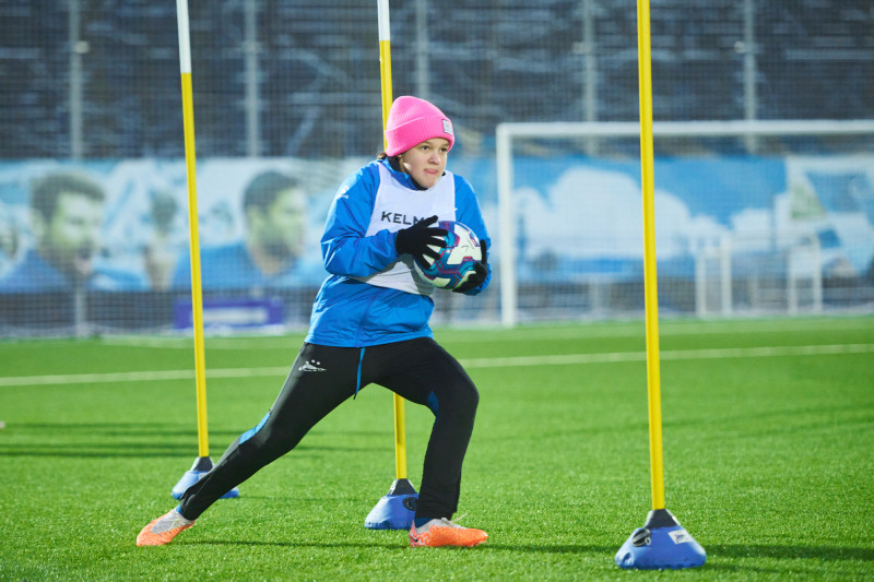 Совместная тренировка Анастасии Поздеевой и Вероники Куропаткиной с командой U-13