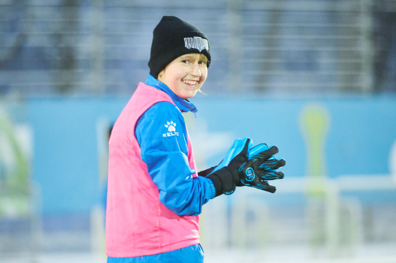 Совместная тренировка Анастасии Поздеевой и Вероники Куропаткиной с командой U-13