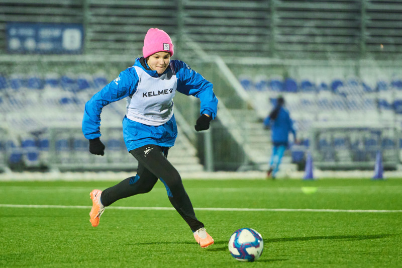 Совместная тренировка Анастасии Поздеевой и Вероники Куропаткиной с командой U-13