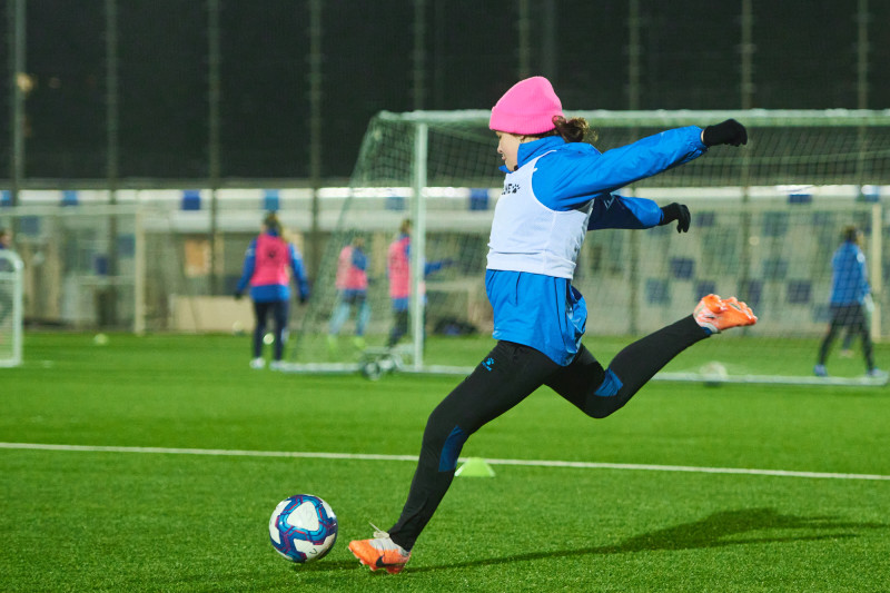 Совместная тренировка Анастасии Поздеевой и Вероники Куропаткиной с командой U-13