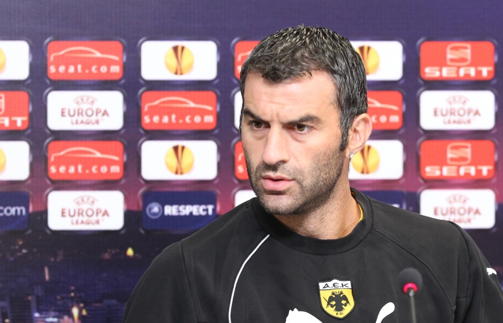Передматчевая пресс-конференция защитника ФК «АЕК» Троянос Деллас