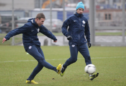 Open training session before the match of the 17th round of the Russian Championship CSKA c